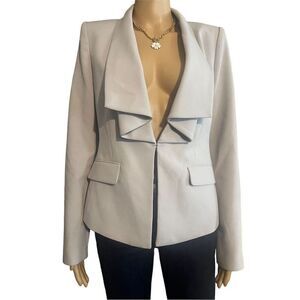 BCBGMAXAZRIA Women's Beige Blazer Size S Cropped Workwear Button Front